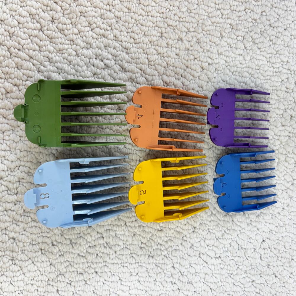 Wahl Color Coded Hair Clipper Guide Combs Guards Lot of 6: 2, 3, 4, 5, 7, 8